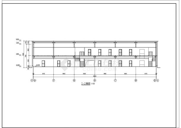 某地钢框架办公综合楼全套施工图（基础、建筑、结构）-图二