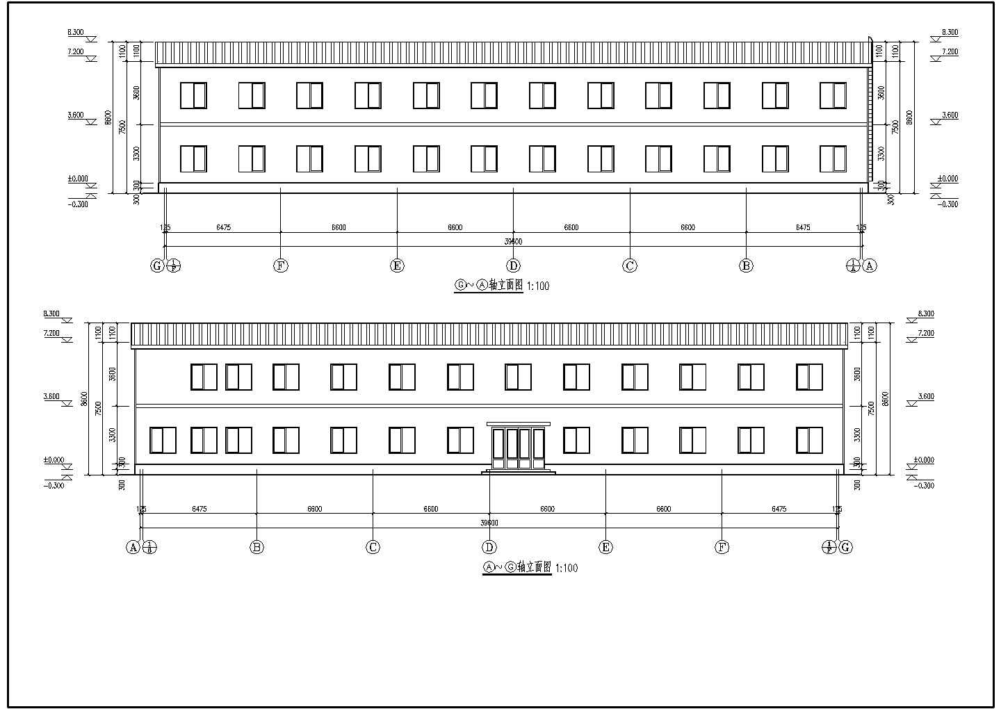 某地钢框架办公综合楼全套施工图（基础、建筑、结构）