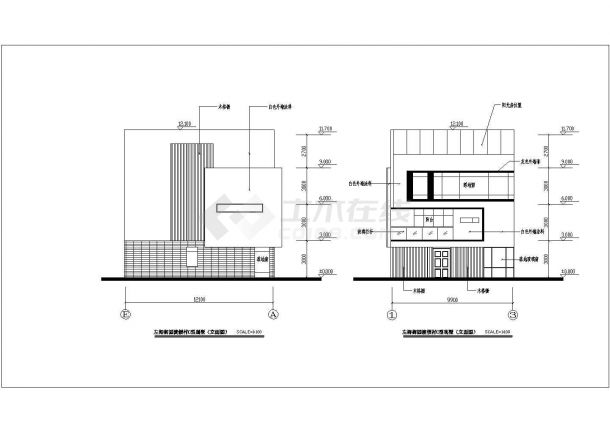 某地四层框架结构别墅建筑专业方案设计及效果图-图二
