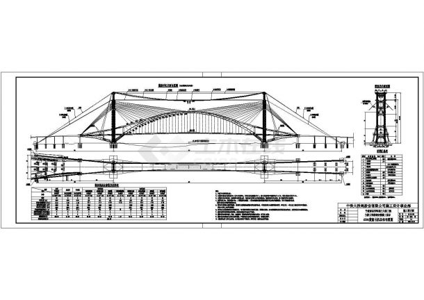 宁波明洲大桥系杆拱桥施工安装设计施工图-图二