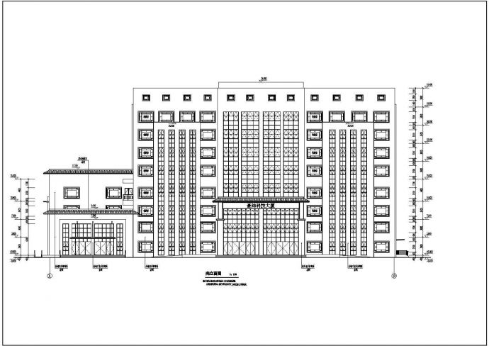 某地地上8层裙房四层框架结构商业综合楼建筑设计施工图_图1