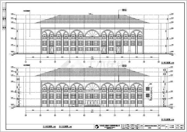 哈尔滨市2层框架网架结构体育教学楼全套专业施工图-图一