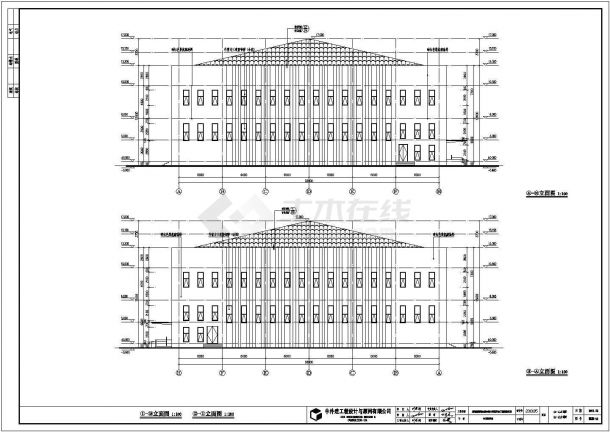 哈尔滨市2层框架网架结构体育教学楼全套专业施工图-图二