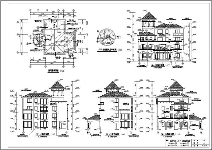 【福建】某四层框架结构简欧风格别墅建筑施工图_图1