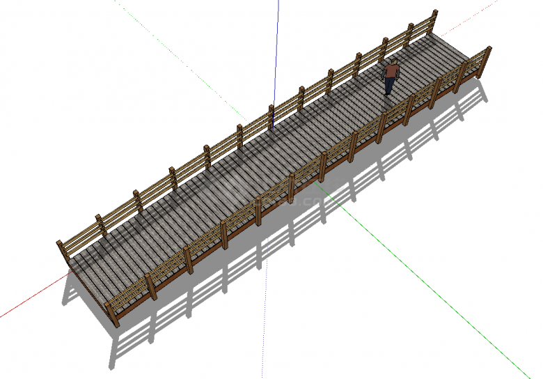 新古典木制人形拱桥su模型-图一