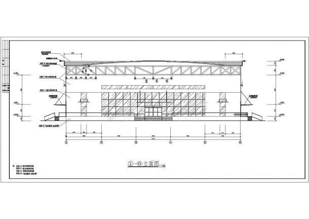 某地两套两层市体育馆建筑设计施工图-图一