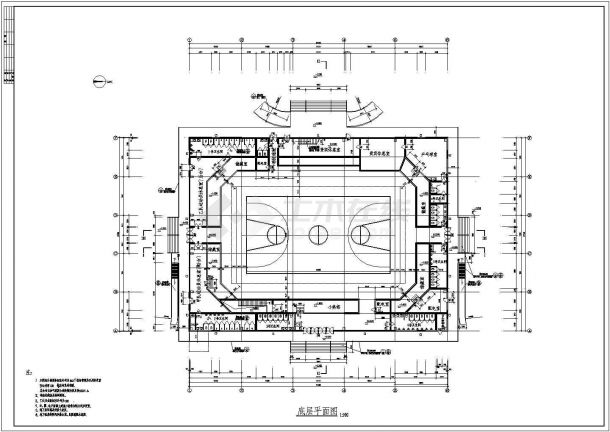 某地两套两层市体育馆建筑设计施工图-图二