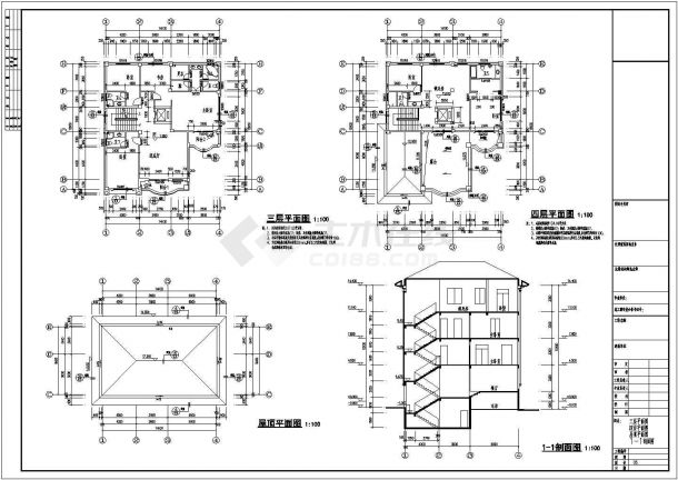 某地四层带地下室别墅建筑设计施工图-图二