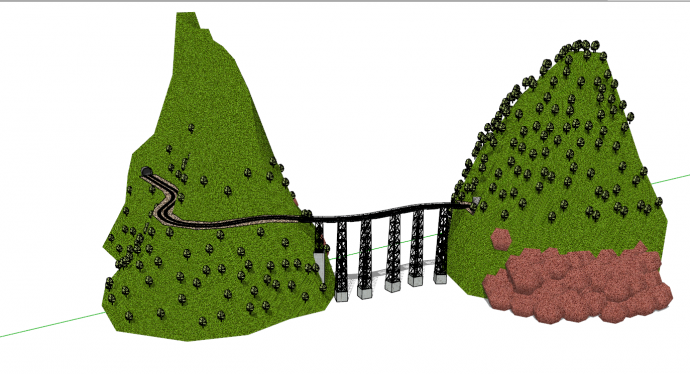 现代盘山铁路桥SU模型设计_图1