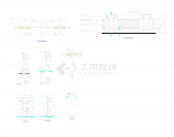 F010515组栏杆+围墙CAD图块资料合集.dwg-图一