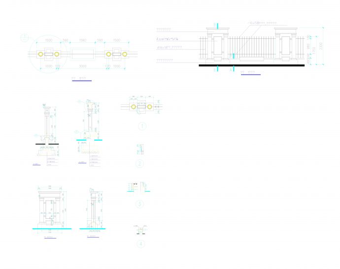 F010515组栏杆+围墙CAD图块资料合集.dwg_图1