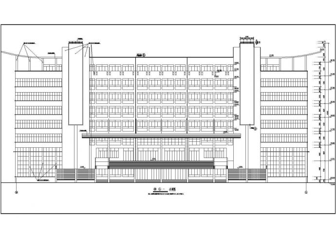 某学校八层框架结构教学楼建筑设计方案图_图1