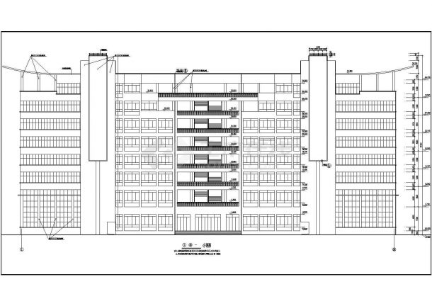 某学校八层框架结构教学楼建筑设计方案图-图二