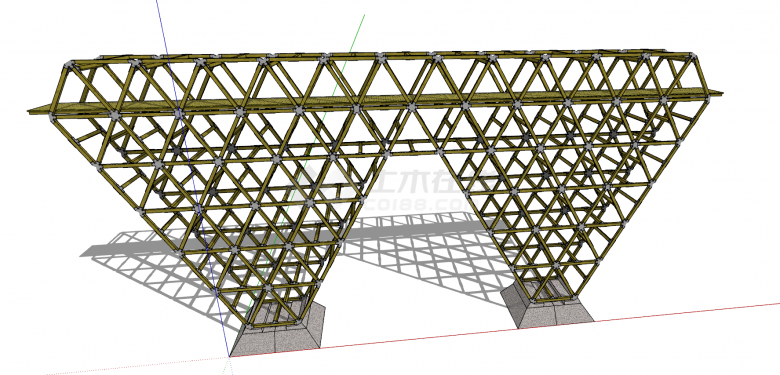 现代化美式大型钢结构桥梁su模型-图二