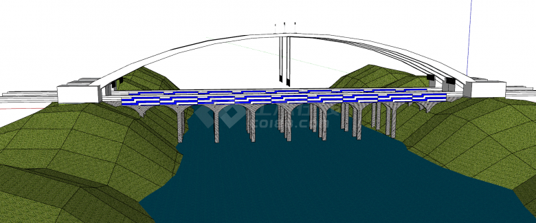 现代化砼制高强度桥梁su模型-图一