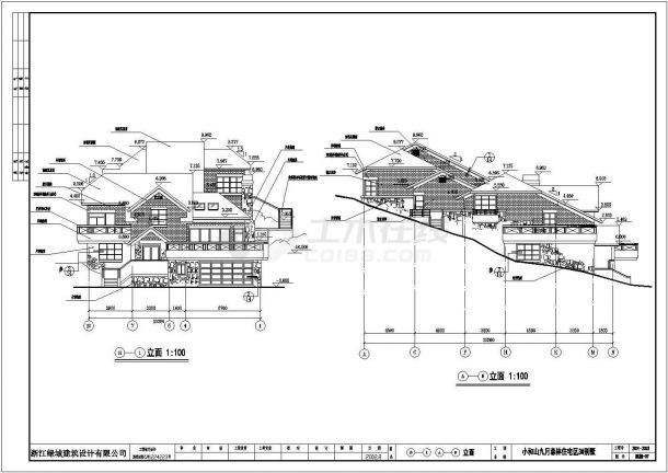 某地10套坡地别墅建筑设计方案图