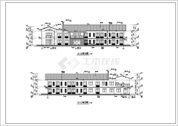 某地二层框架结构办公楼建筑方案图-图一