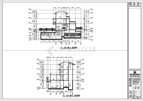 某地多栋三层框架结构别墅建筑施工图-图二