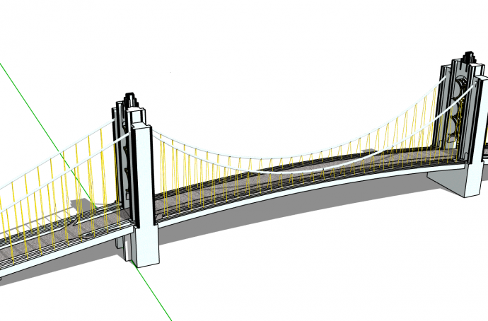 大型北欧式刚性悬索桥su模型_图1
