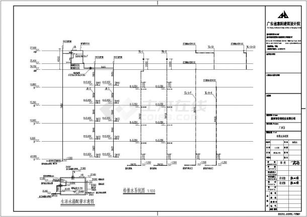 某五层厂房建筑给排水设计施工图纸-图二