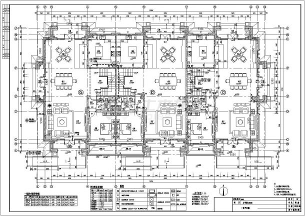 汀香郡小区3层A2A3联排别墅建筑设计施工图-图一