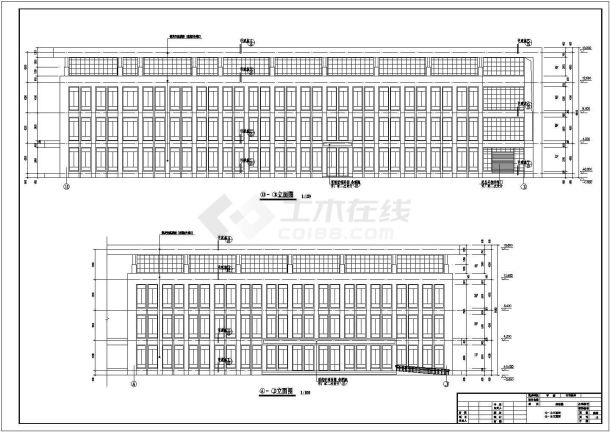 四层框架结构实验楼结构设计施工图-图一