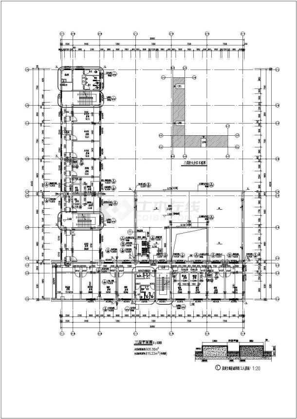 【江苏】两层（部分五层）高速服务区建筑结构图纸-图二