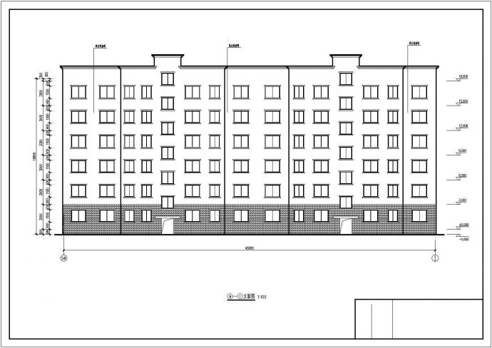 某6层砖混结构住宅小区建筑方案设计图_图1