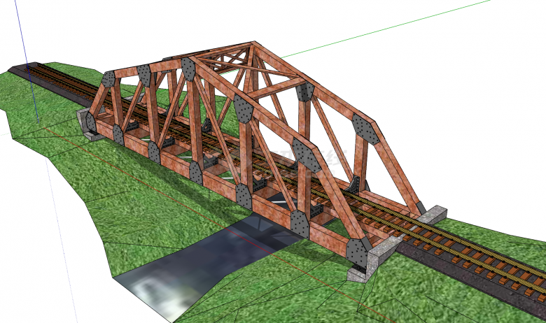 后现代化小型多结构类型铁路桥梁su模型-图二