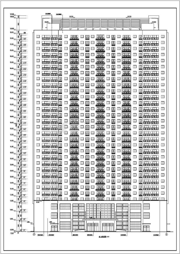 某地31层框剪结构综合办公楼建筑设计方案图-图一