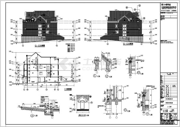 【江苏】某地四层框架结构连拼别墅建筑设计施工图-图二