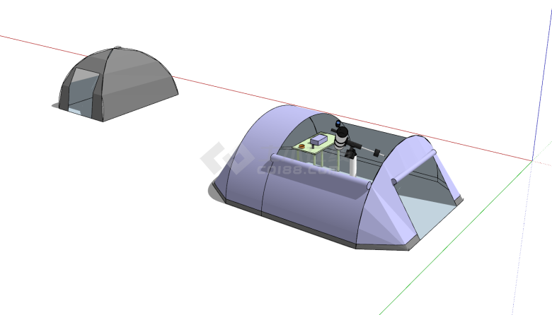 现代多功能天文帐篷su模型-图一