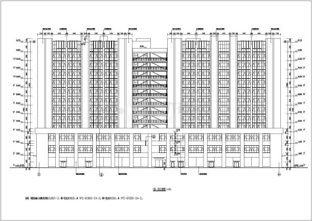 某地12层框架结构加工车间建筑施工图-图一