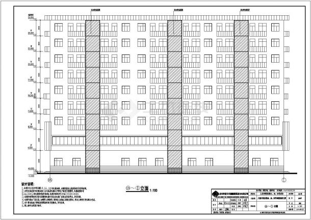 广州某框剪结构小区电梯加建施工图-图一