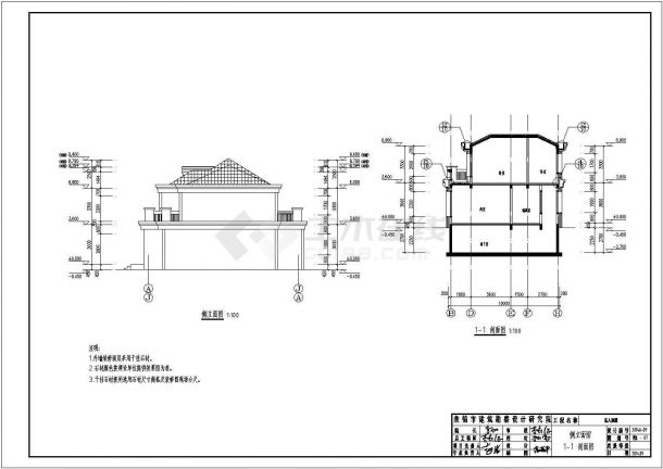 某地两层框架结构别墅全套设计施工图-图二