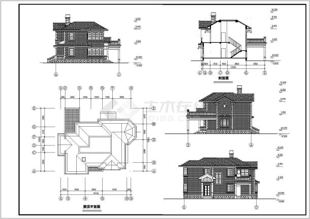 某地二层新农村别墅建筑方案设计图-图一