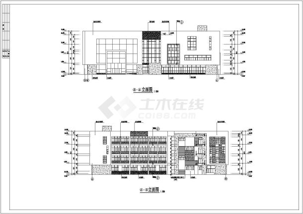 某地四层框架结构图书馆建筑施工图-图二