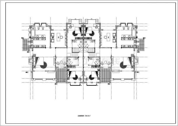 某地二层框架结构双联别墅建筑设计方案图-图二