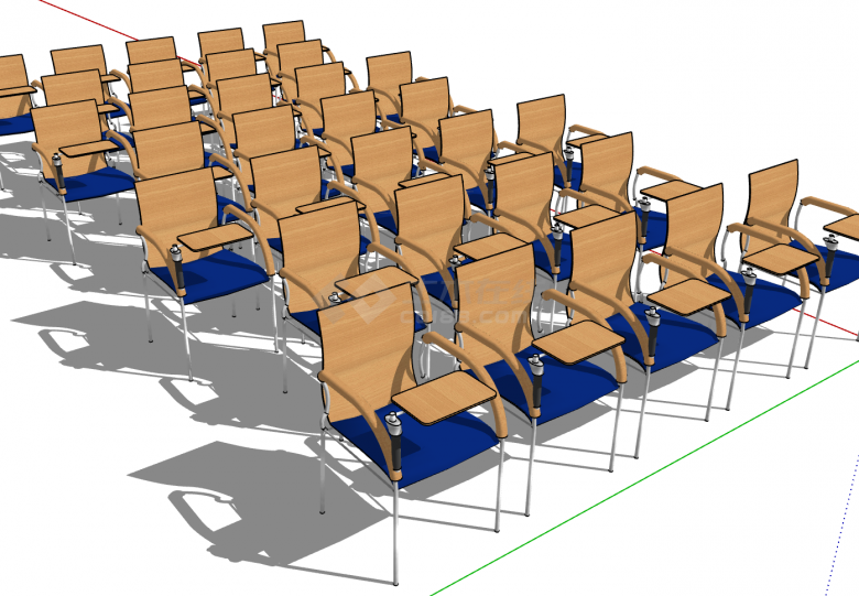 带小桌板型会议室型椅子su模型-图一