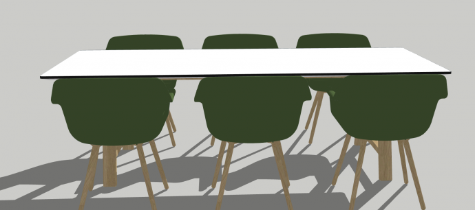 木质小型会议桌凳子椅子的su模型_图1