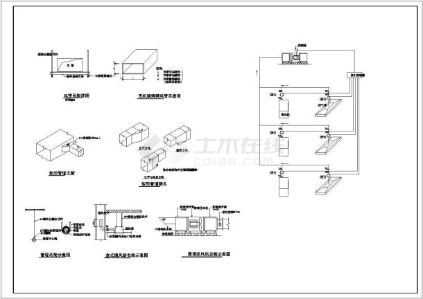 风机风管及控制的暖通大样设计图纸-图一