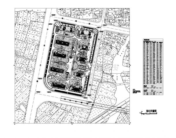 某地市绿化布置设计详图-图一