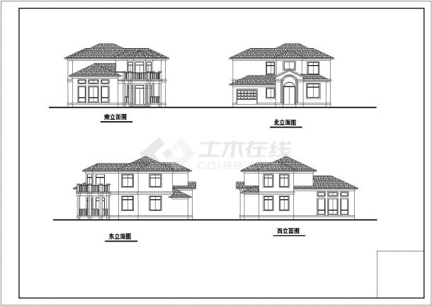 多套别墅建筑方案图（13个CAD文件）-图二