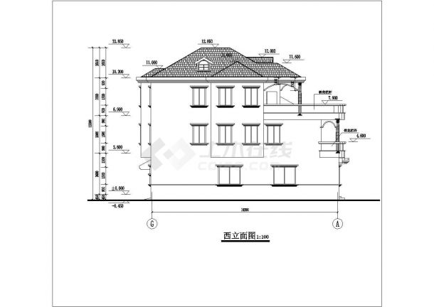 某地三层别墅建筑结构扩出图（含模型图）-图一