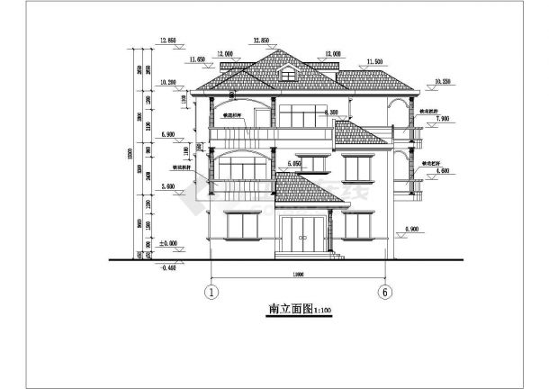某地三层别墅建筑结构扩出图（含模型图）-图二