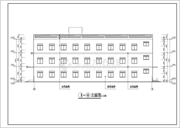 某地机电高职学校食堂建筑设计施工图-图一