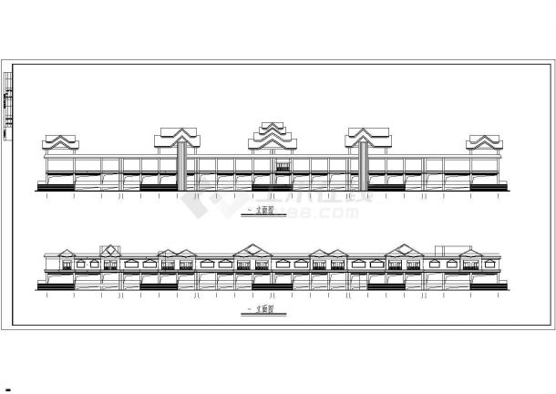某地多层框架结构商业街建筑设计施工图-图二