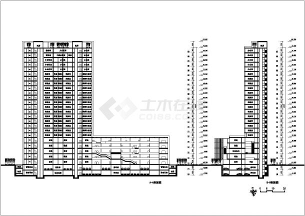 某医科大学二十四层框架结构综合楼建筑设计施工方案-图一