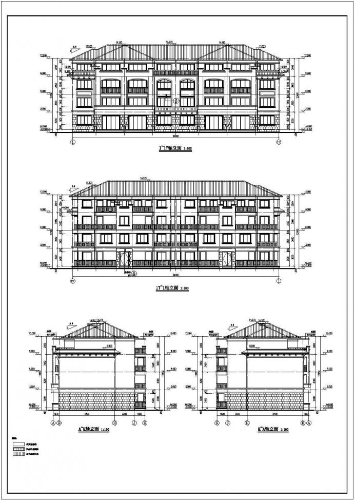 某地4层框架结构别墅建筑设计施工图_图1