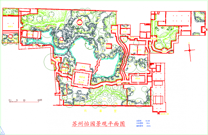 苏州古典园林景观设计平面图（cad）_图1